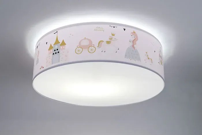Okrągły plafon z nadrukiem księżniczki- 3S połysk A337 S4-T64