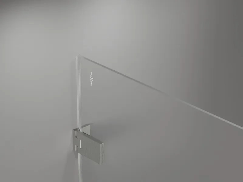 Mexen Lunar-F drzwi prysznicowe składane prawe 80 cm, transparent, nikiel szczotkowany - 836-080-000-97-00-P