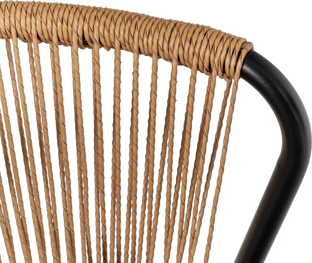 Zestaw Mebli Ogrodowych TRISTE Stolik i 2x Krzesło Brązowy/Czarny Rattan Nowoczesny