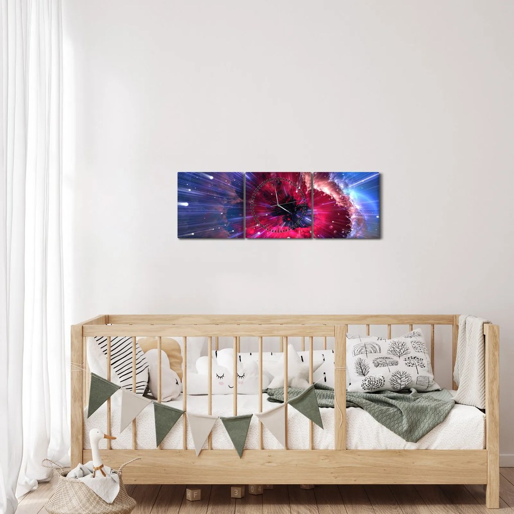 Obraz - Energia Wszechświata (z zegarem) (90x30 cm)