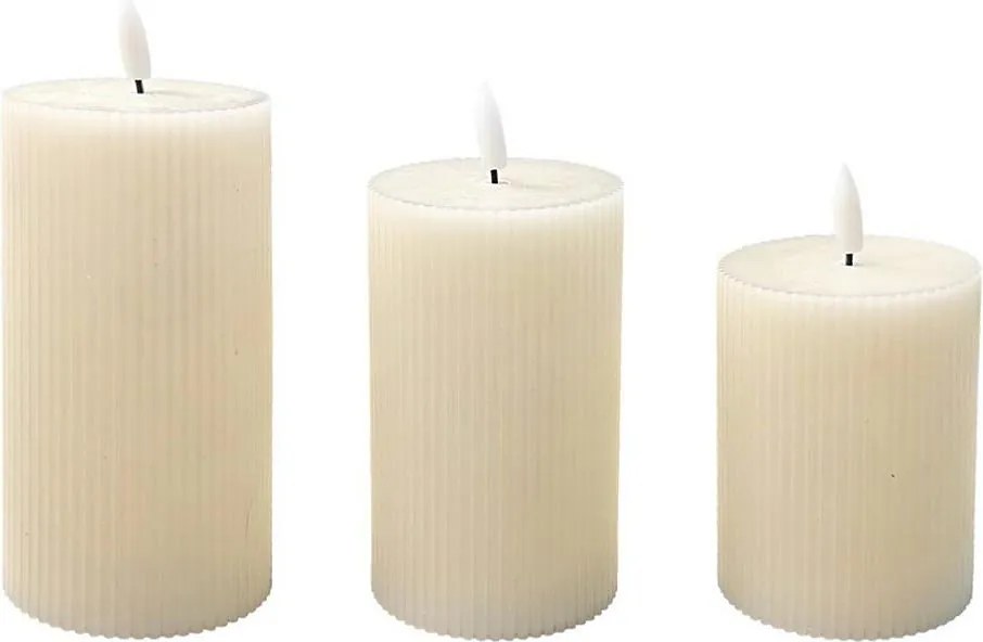 ZESTAW 3x ŚWIECE LED BRILLO LED/3xAAA kremowe + zdalne sterowanie
