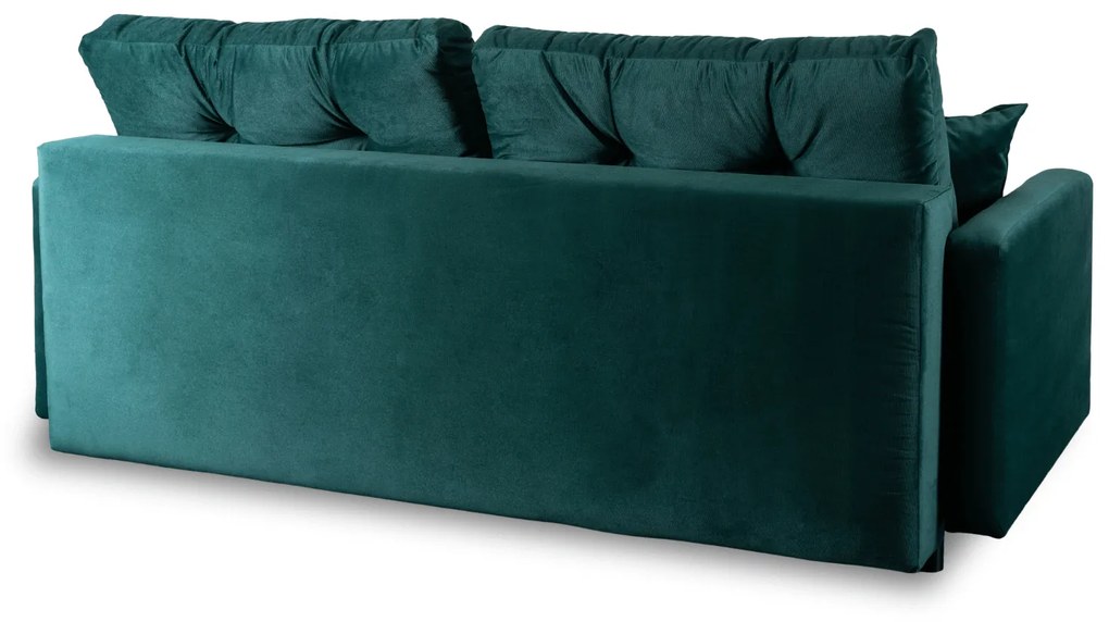 Sofa z Funkcją Spania SEUL Rozkładana Dwuosobowa Welurowa Zielona Nowoczesna do Salonu