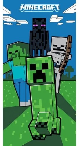 Ręcznik kąpielowy dla dzieci Minecraft Mobi Attack, 70 x 140 cm