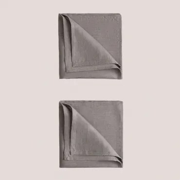 Zestaw 2 Serwetek Lnianych Zendan Szary Kret - Sklum