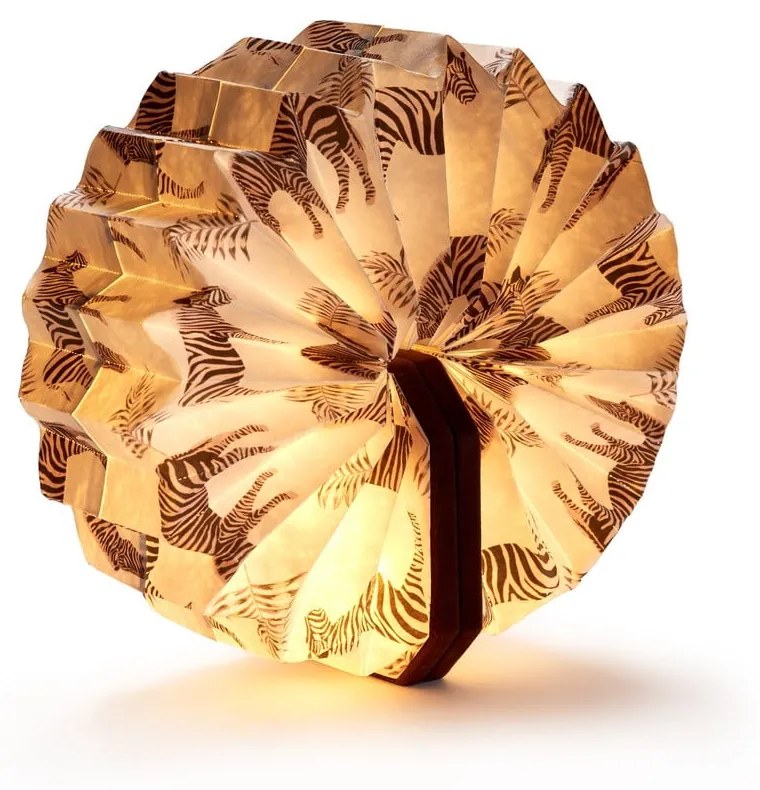 Ciemnobrązowa lampa stołowa ze ściemniaczem (wys. 3,5 cm) Velvet Accordion – Gingko