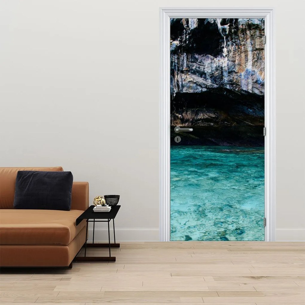 Fototapeta na drzwi - Woda i skały (95x205cm)