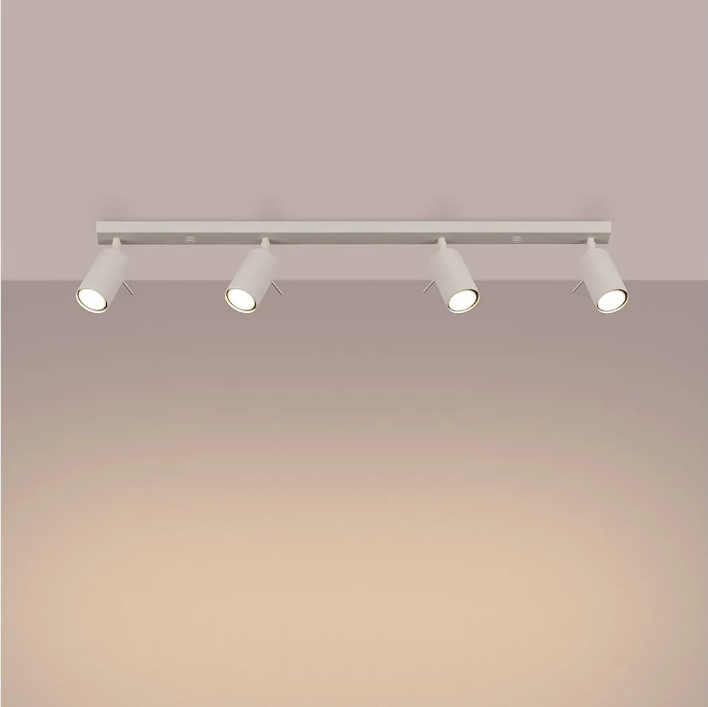 Lampa sufitowa nowoczesny Briix, stal - 4 źródło światła 3000K - L.81 x H.17 cm - beżowy