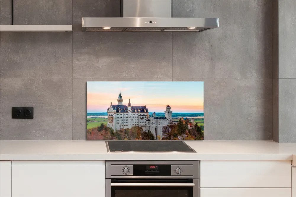 Panel Szklany Zamek w Monachium w Jesiennej Aurze