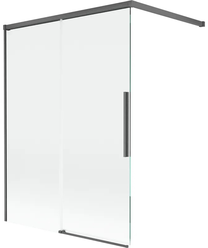 Mexen Rox parawan nawannowy 2-skrzydłowy rozsuwany 120 x 150 cm, transparent, gun gray szczotkowany - 8C9-100-003-66-00