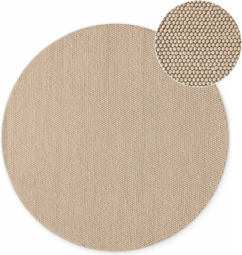 Beżowy wełniany okrągły dywan tkany ręcznie ø 200 cm Richmond Diana – Ted Baker