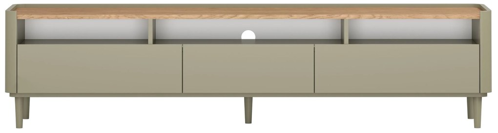 Szafka RTV Elivo 200 cm na nóżkach - eukaliptus / dąb baltic dune