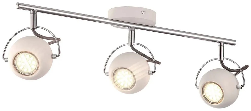 Biała potrójna lampa sufitowa z reflektorami - 4X S982 L2-A96