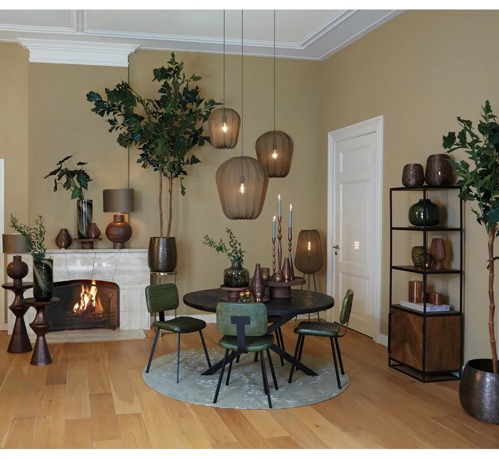 Czarny okrągły stół z blatem z drewna akacjowego ø 120 cm Yellov – Light &amp; Living