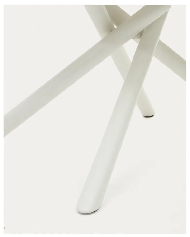 Biały rozkładany stół ze szklanym blatem 100x130 cm Yodalia – Kave Home