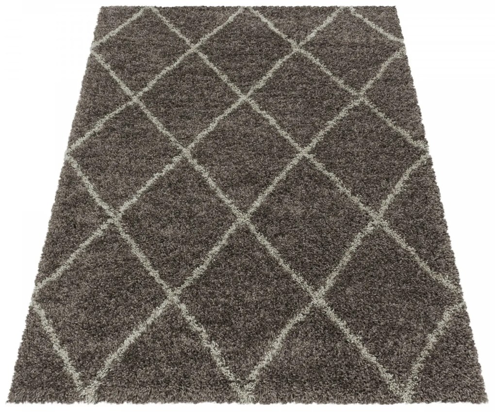 Dywan shaggy Alvor Romby brązowy 240 cm x 340 cm