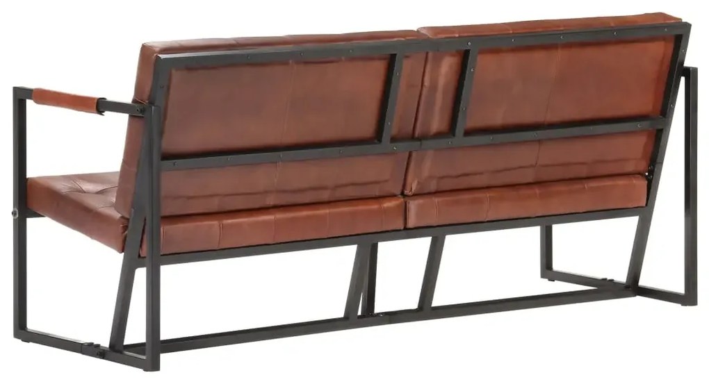Brązowa sofa 3-osobowa ze skóry koziej – Bienee