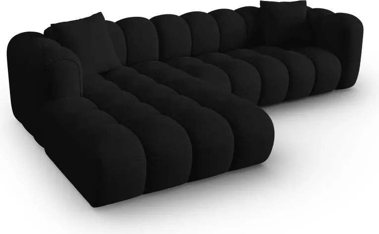 Narożnik 4-osobowy czarny tkanina strukturalna 306x190x70 cm Clotilde od Christian Lacroix
