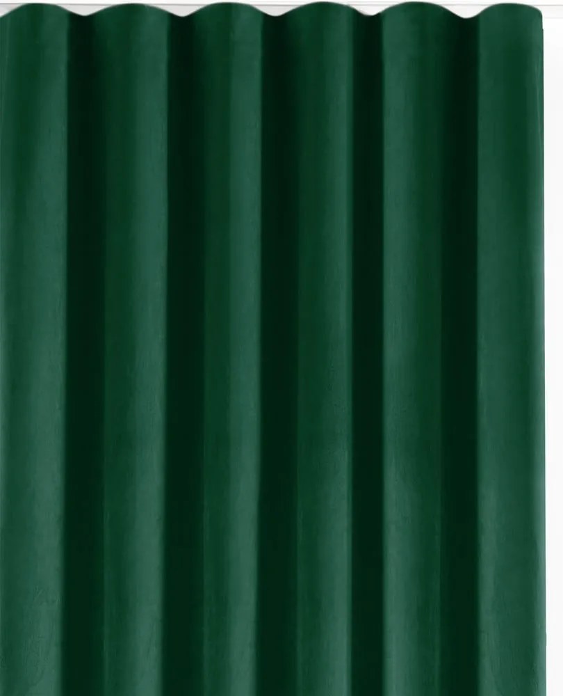 Zielona aksamitna zasłona częściowo zaciemniająca (dimout) 265x300 cm Velto – Filumi