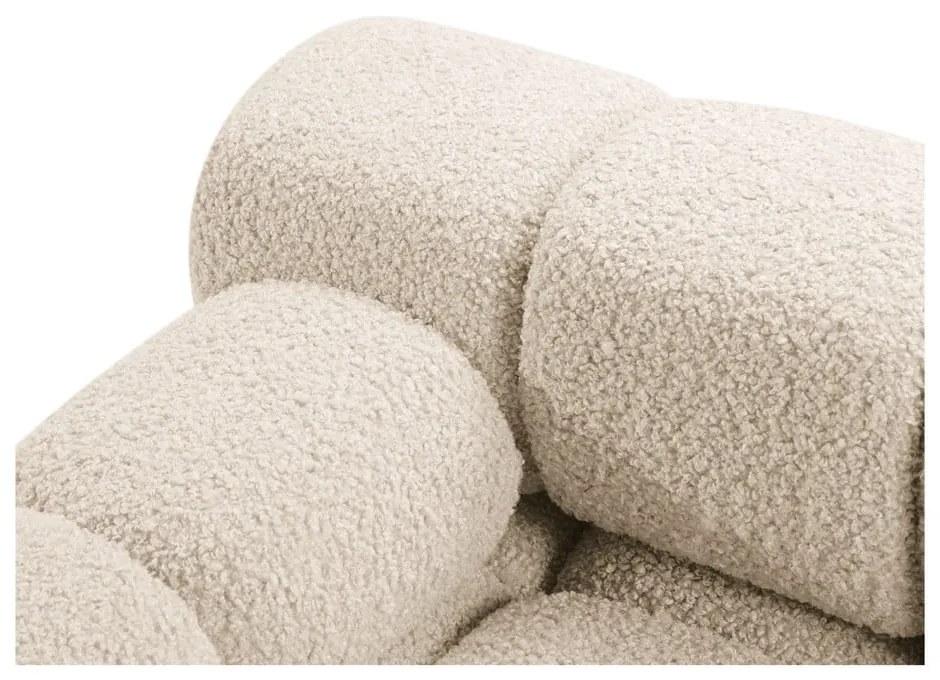 Beżowy moduł sofy z materiału bouclé (lewostronny) Bellis – Micadoni Home