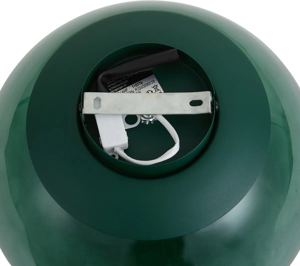 Designerska lampa sufitowa zielona z zielonym szkłem - Giselle