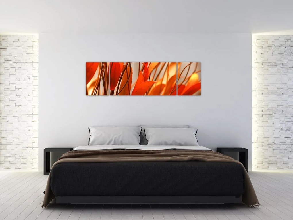 Obraz płatków kwiatów (170x50 cm)