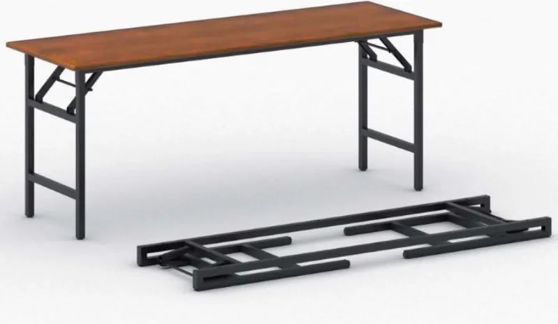Stół konferencyjny FAST READY, 170x50 cm, czarna podstawa, czereśnia