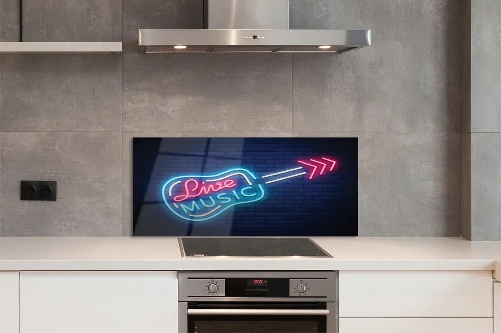 Panel szklany do Kuchni Muzyczny Blask Neonów