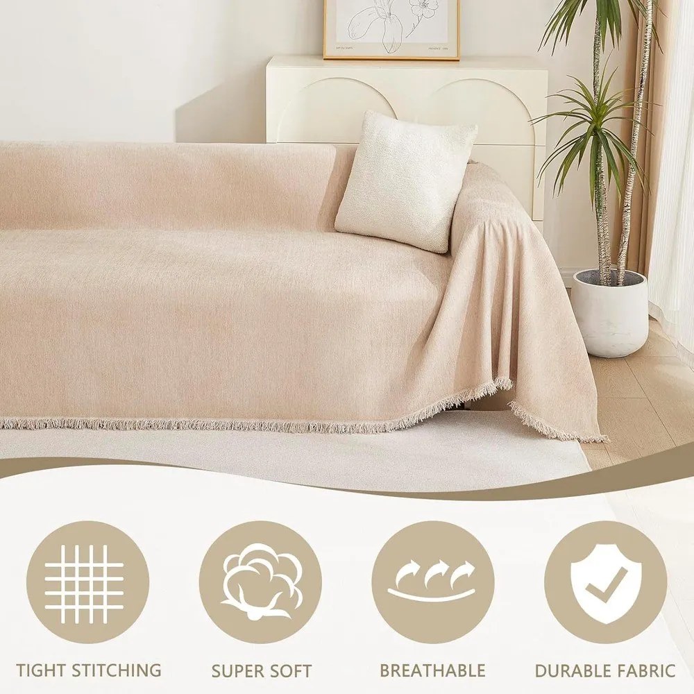 Beżowy pokrowiec na fotel 70 cm Talo – Filumi