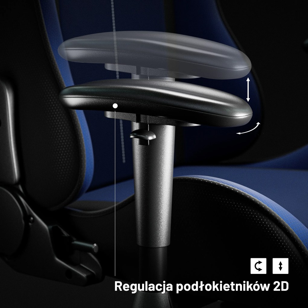 Fotel gamingowy materiałowy granatowy: Diablo X-Starter