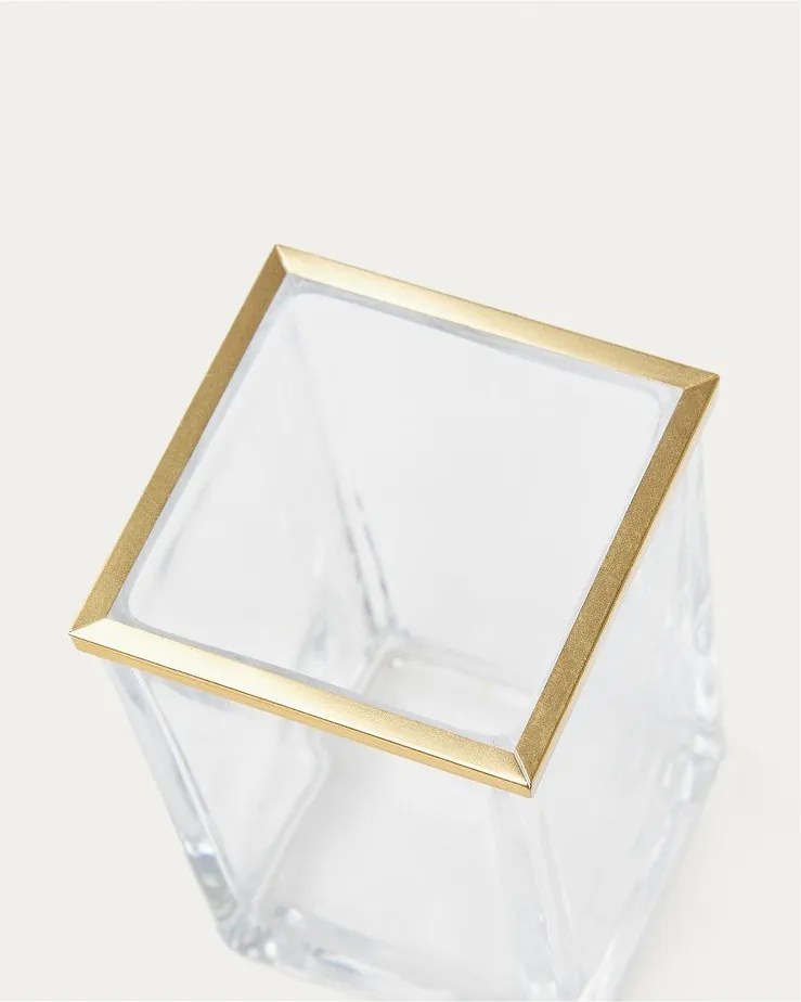 Szklany kubek na szczoteczki do zębów w kolorze złota Soanet – Kave Home