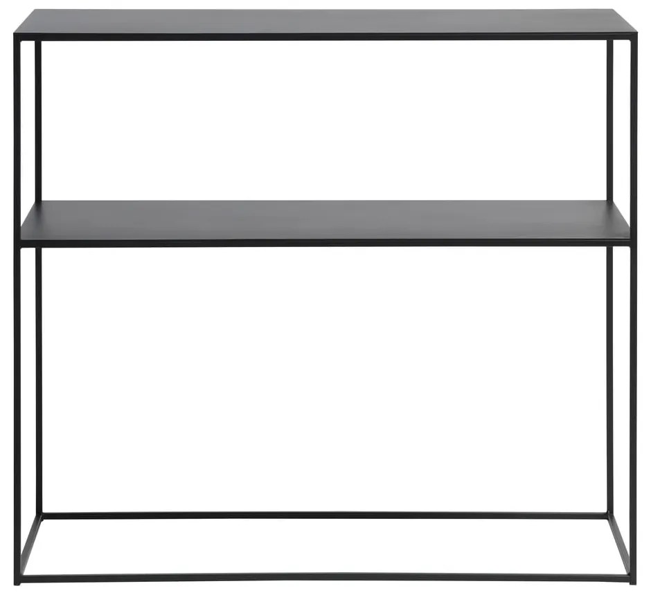 Czarna metalowa konsola 35x90 cm Pebble – Unique Furniture