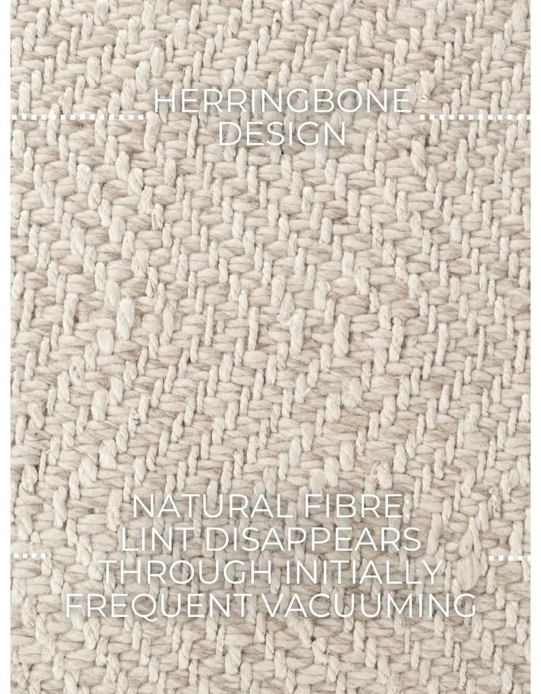 Kremowy dywan z mieszanki wełny tkany ręcznie 80x150 cm Majoli – Elle Decoration
