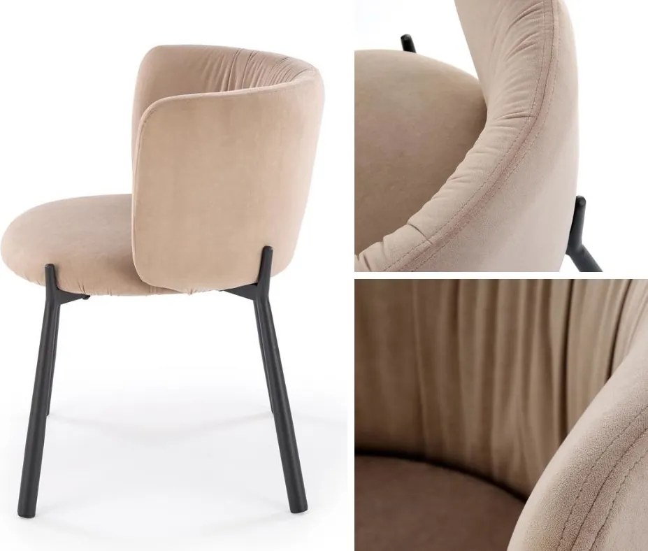 Krzesło do jadalni z kubełkowym oparciem K531 Halmar