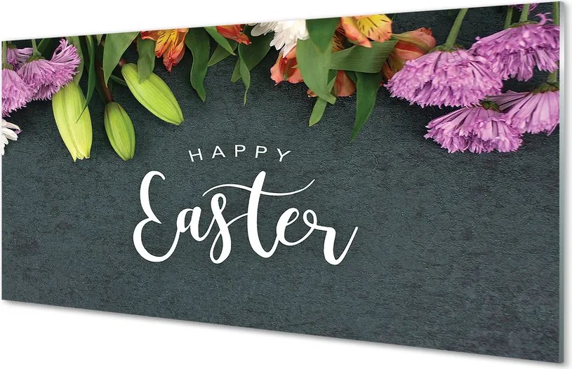 Szkło do Kuchni na Ścianę Wielkanocna Kompozycja Kwiatowa