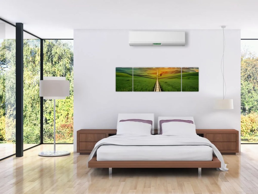 Obraz - Wschód słońca nad doliną (170x50 cm)