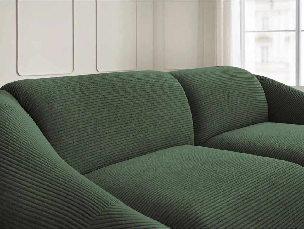 Zielona sztruksowa sofa 250 cm Tina – Bobochic Paris