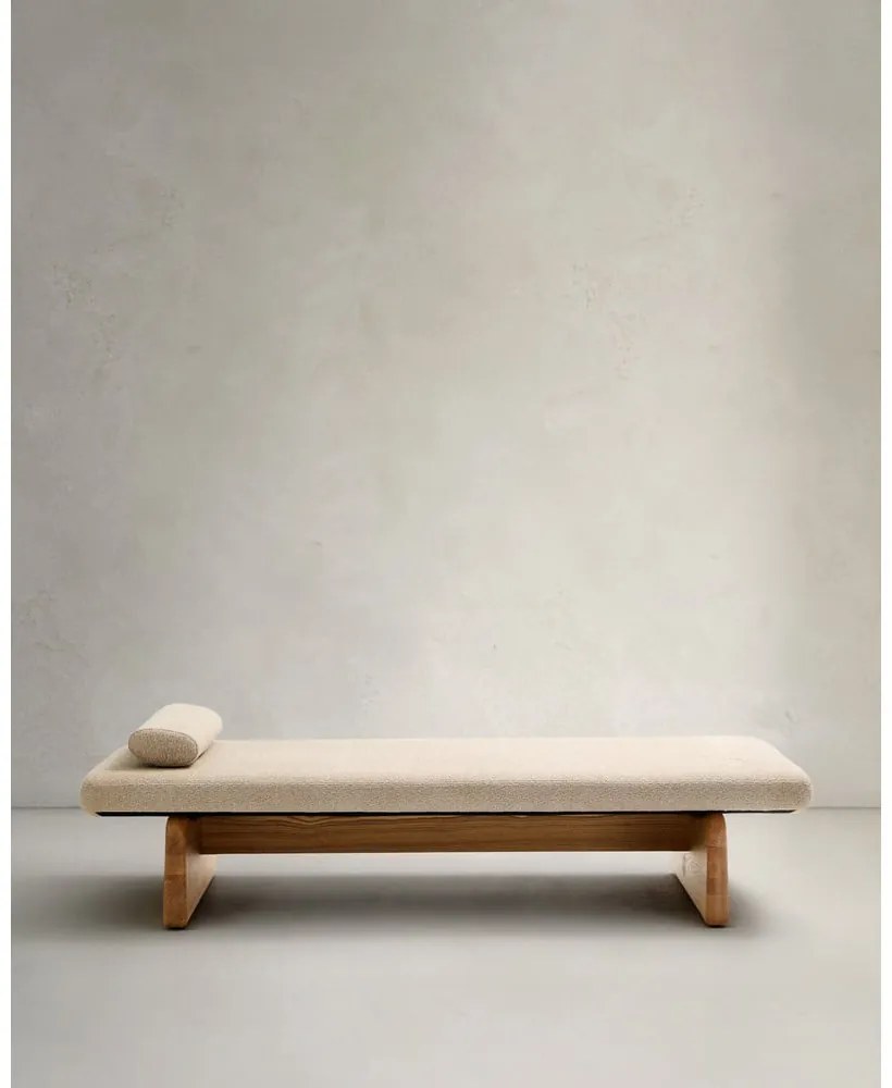 Beżowo-naturalny szezlong z tkaniny szenilowej (strona zmienna) Topaz – Kave Home