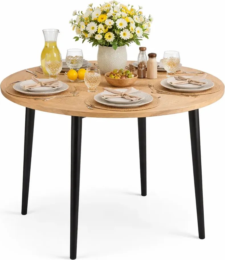 Okrągły rozkładany stół do jadalni dąb atisan + czarny Z1-D32