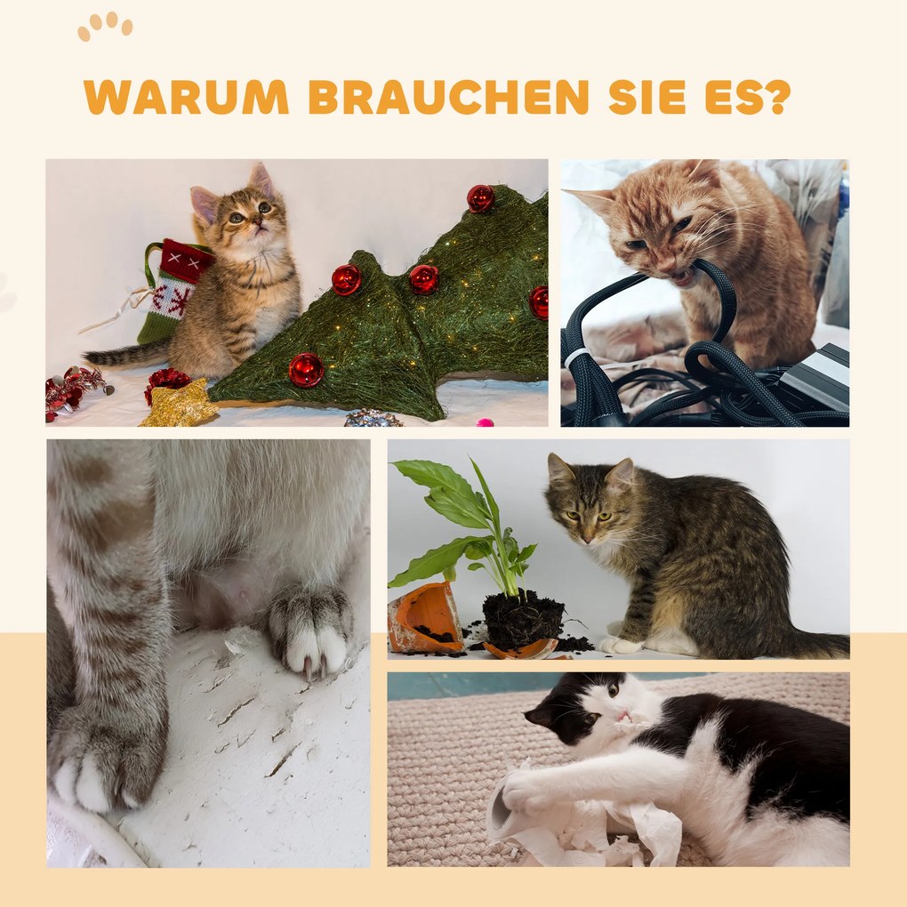 PawHut Kocie Koło Treningowe, Koło Do Biegania dla Kotów, 91 cm, z Hamulcem, Matą Do Drapania, dla Zdrowego Ruchu, Orzech