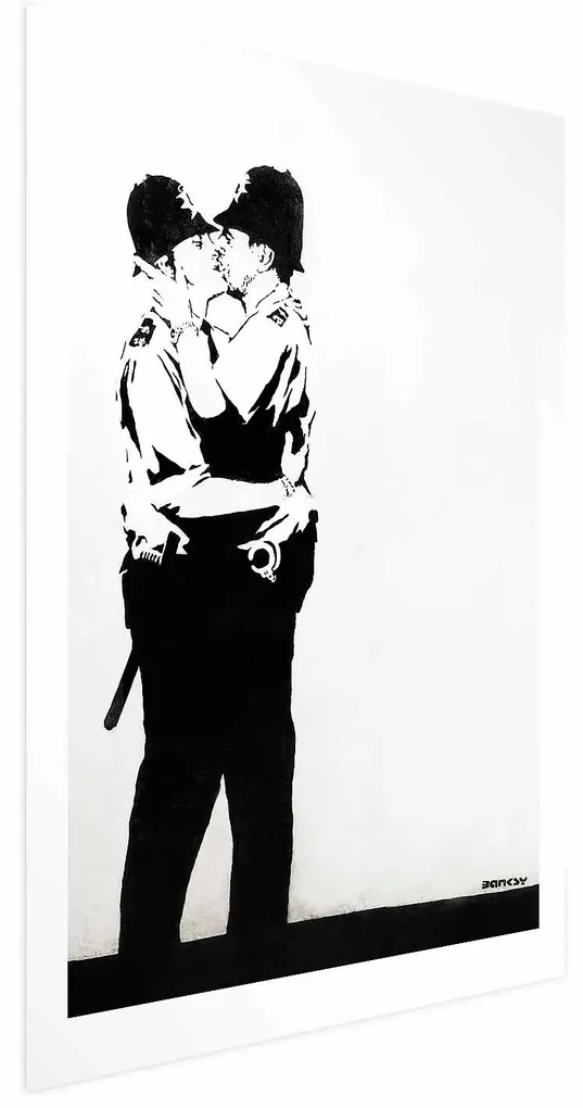 Plakat Pocałunek policjantów 21x30 cm bez ramy z marginesem ARTGEIST B