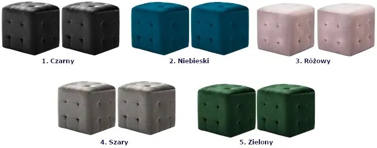 Komplet dwóch tapicerowanych puf do salonu - Futori 4X