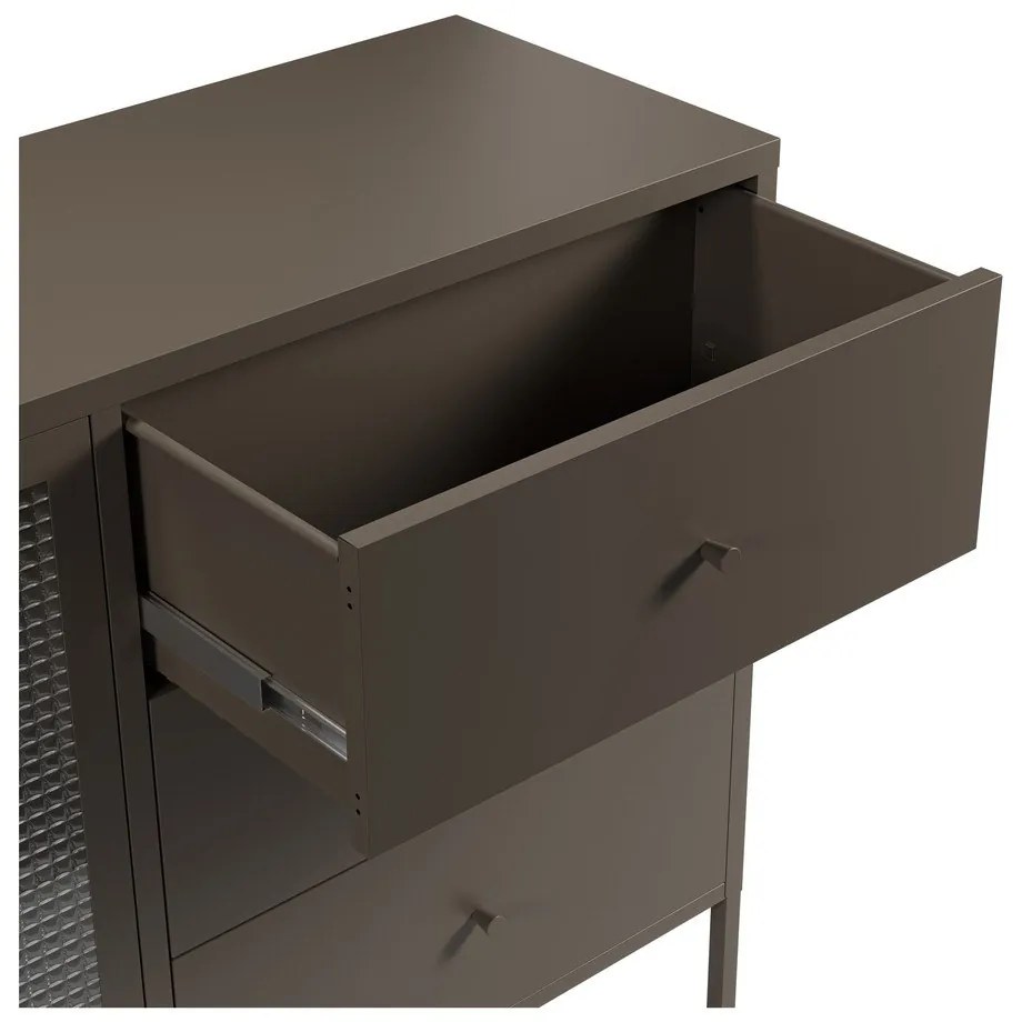 Szara metalowa witryna 140x90x40 cm Layna – Marckeric