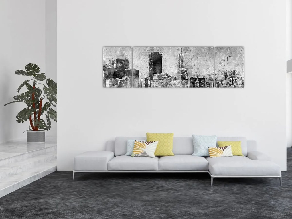 Obraz - Miasto sztuki kawowej (170x50 cm)
