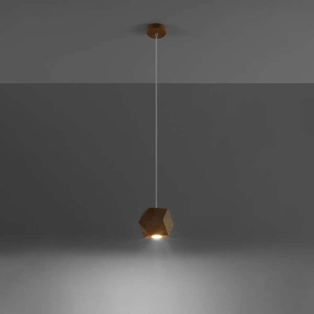 Lampa wisząca WOODY naturalne drewno SOLLUX  LIGHTING