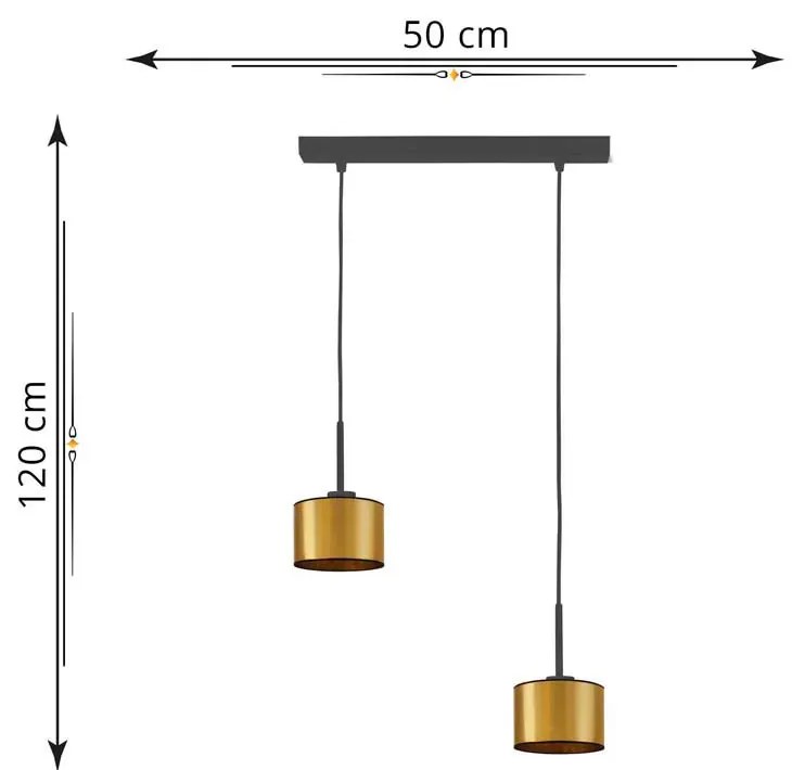 Złota podwójna lampa wisząca nad stół - EX434-Montanox