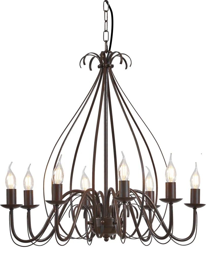 Klasyczny żyrandol rdzawobrązowy 8-punktowy - Giuseppe