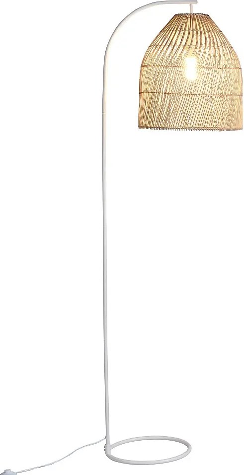 Lampa podłogowa z żelaza i naturalnego rattanu - Wys.177 cm - PARNAIBA