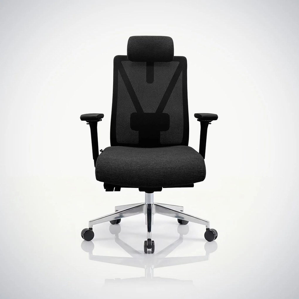 Fotel biurowy ergonomiczny czarny z siatką VECTOR