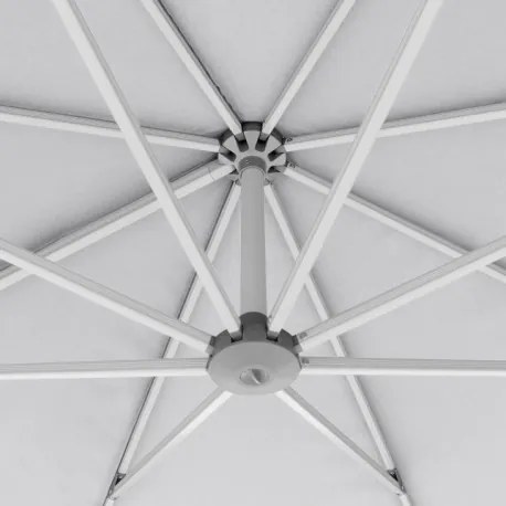 KNIRPS 340 cm - duży luksusowy parasol ogrodowy z drążkiem bocznym : Kolor parasola - Jasnoszary