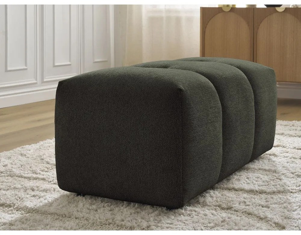 Podnóżek z tkaniny szenilowej w kolorze khaki Roxelane – Bobochic Paris